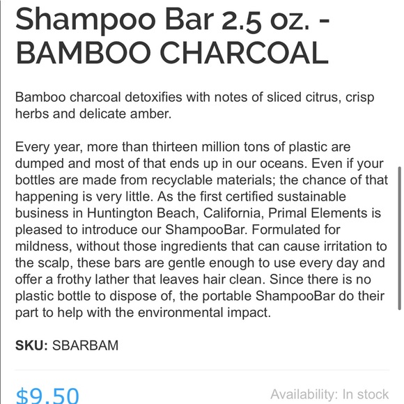 4/$15 Primal Elements shampoo bar - Picture 2 of 5